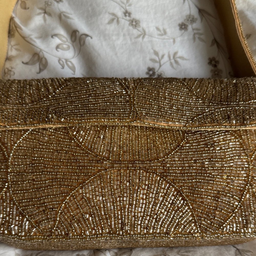 Anthropologie Gold Beaded Women's Bag - Picture 2 of 7